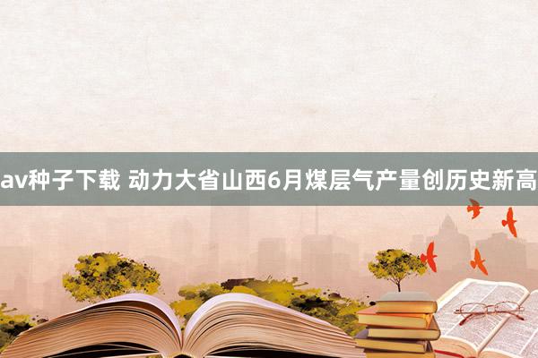 av种子下载 动力大省山西6月煤层气产量创历史新高