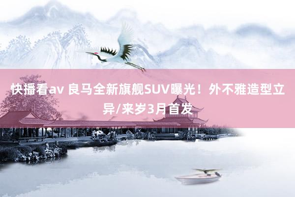 快播看av 良马全新旗舰SUV曝光！外不雅造型立异/来岁3月首发