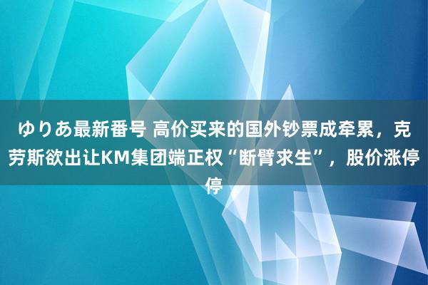 ゆりあ最新番号 高价买来的国外钞票成牵累，克劳斯欲出让KM集团端正权“断臂求生”，股价涨停