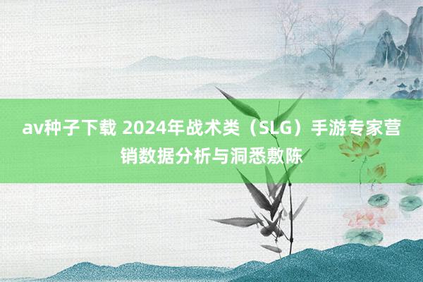 av种子下载 2024年战术类（SLG）手游专家营销数据分析与洞悉敷陈