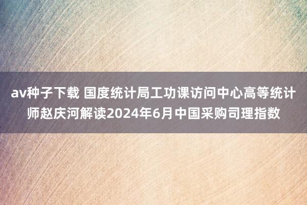 av种子下载 国度统计局工功课访问中心高等统计师赵庆河解读2024年6月中国采购司理指数