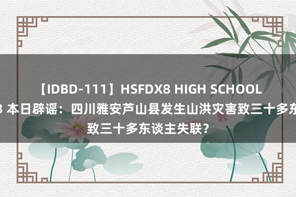 【IDBD-111】HSFDX8 HIGH SCHOOL FUCK DX8 本日辟谣：四川雅安芦山县发生山洪灾害致三十多东谈主失联？